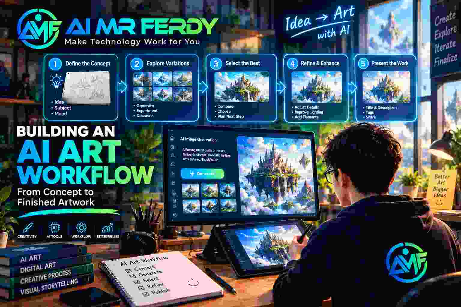 AI Mr Ferdy dan AI Art Workflow dari Ide hingga Karya